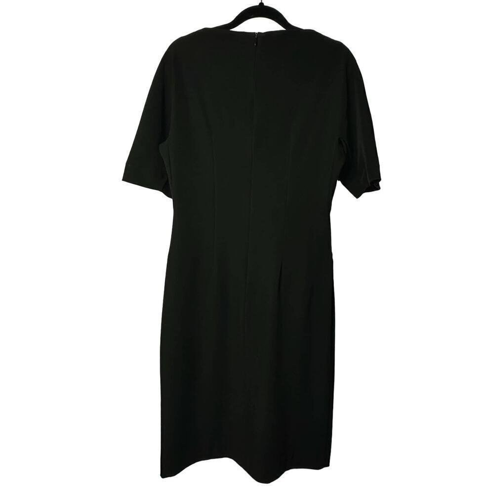MM Lafleur Dress Sheath Mini Pockets WonderTex Stretch Short Sleeve Black 2 - Picture 2 of 8